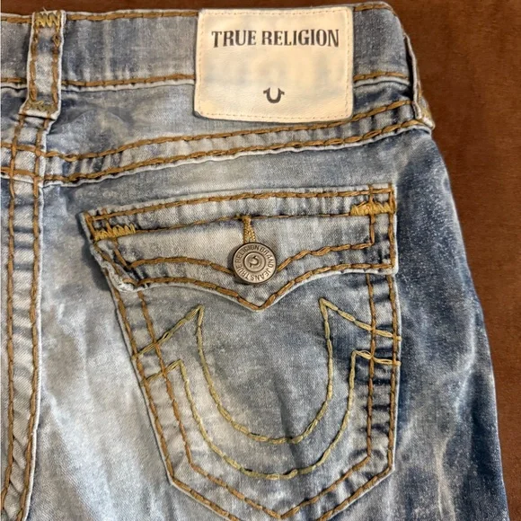 True Religion Distressed Blue Skinny Jeans - Picture 4 of 5